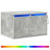 vidaXL Mesa de cabeceira de parede com luzes LED cinzento cimento