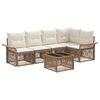 vidaXL Conjunto de Sof&aacute; de Jardim 6 unid. Bege vime PE