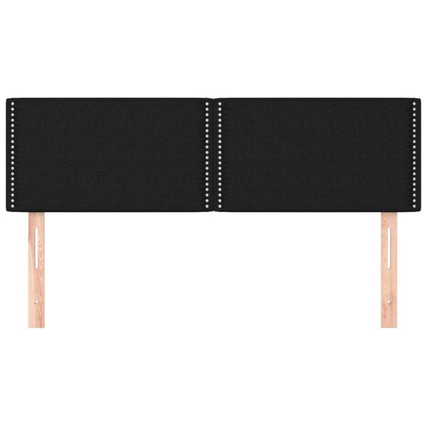 vidaXL Cabeceira de cama 2 pcs tecido 72x5x78/88 cm preto