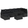 vidaXL Conjunto de Sof&aacute; de Jardim 8 pcs Preto Rattan Sint&eacute;tico