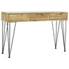 vidaXL Mesa consola em teca maci&ccedil;a 120x35x76 cm