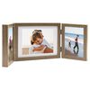 vidaXL Moldura com tr&ecirc;s dobras 22x15 cm+2x(10x15 cm) castanho-claro