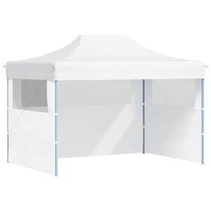 vidaXL Tenda dobr&aacute;vel profissional festas 3 paredes 280x410x315 cm a&ccedil;o branco