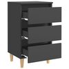 vidaXL Mesas de cabeceira pernas de madeira 2pcs 40x35x69cm cinzento