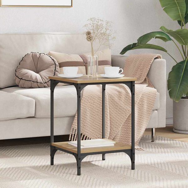 vidaXL Mesa de centro Carvalho Artesanal 40 x 40 x 55 cm