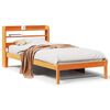 vidaXL Estrutura cama c/ cabeceira 100x200cm pinho maciço castanho-mel