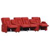 vidaXL Poltrona massagem 4 lug. recl. c/ suporte copo couro art. tinto
