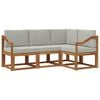 vidaXL Conjunto de Sof&aacute;s para Exterior 4 unid. Cinza Natural e Claro