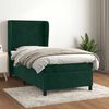 vidaXL Cama com molas/colch&atilde;o 100x200 cm veludo verde-escuro