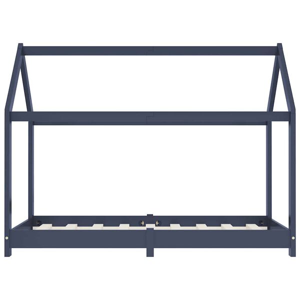 vidaXL Estrutura de cama para crian&ccedil;as 70x140 cm pinho maci&ccedil;o cinzento