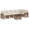 vidaXL Conjunto de Sof&aacute; de Jardim 7 pcs Bege e Branco Creme vime PE
