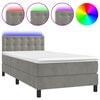 vidaXL Cama box spring c/ colch&atilde;o/LED 80x200 cm veludo cinzento-claro
