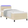 vidaXL Cama Box com colch&atilde;o com led Creme 90 x 200 cm tecido