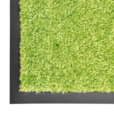 vidaXL Tapete de porta lavável 90x120 cm verde