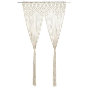vidaXL Cortina em macram&eacute; 140x240 cm algod&atilde;o