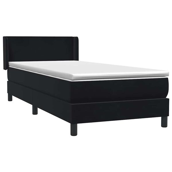 vidaXL Cama box spring com colch&atilde;o 90x210 cm veludo preto
