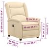 vidaXL Poltrona reclin&aacute;vel el&eacute;trica tecido cor creme