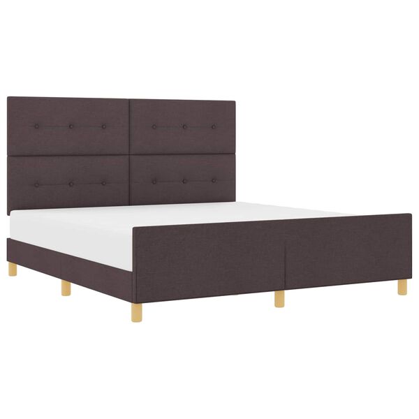 vidaXL Estrutura da Cama Castanho escuro 180 x 200 cm tecido