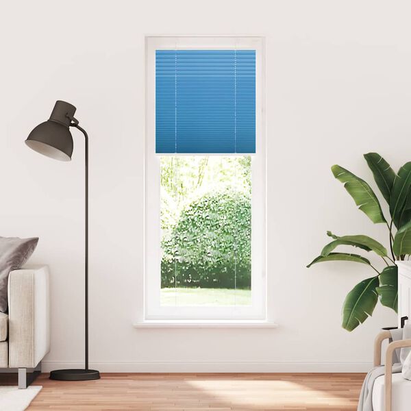 vidaXL Azul Plissada Cega 80x200 cm Largura Tecido 79,4 cm Poli&eacute;ster