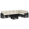 vidaXL Conjunto de Sof&aacute; de Jardim 8 unid. Preto e Branco Creme vime PE