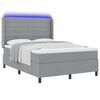vidaXL Cama Box Spring LED Cinzento-claro 140 x 200 cm tecido