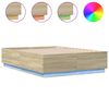 vidaXL Estrutura cama c/ luzes LED derivados madeira carvalho sonoma