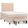 vidaXL Cama boxspring c/ colch&atilde;o 120x190cm couro artificial cappuccino