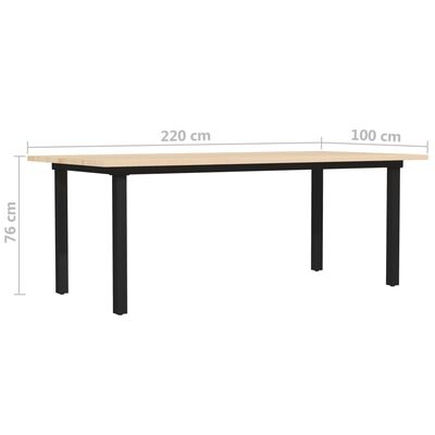 vidaXL Mesa de jantar 220x100x76 cm madeira de pinho