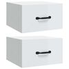 vidaXL Mesas de cabeceira parede 2 pcs 35x35x20 cm branco brilhante