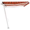 vidaXL Toldo retr&aacute;til manual com LED 600x350 cm laranja e castanho