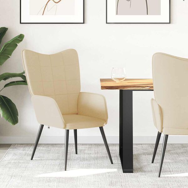 vidaXL Cadeira de descanso tecido cor creme