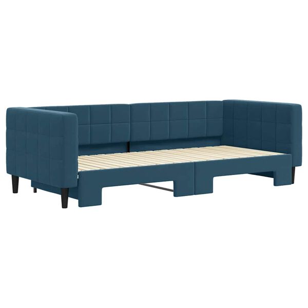 vidaXL Sof&aacute;-cama com gavet&atilde;o 90x200 cm veludo azul