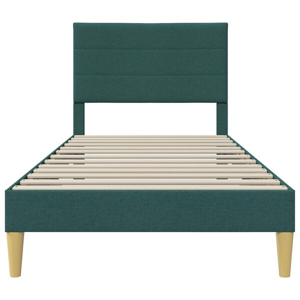 vidaXL Estrutura da Cama com cabeceira Verde Escuro 80 x 200 cm tecido