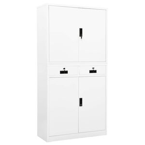 vidaXL Arm&aacute;rio de escrit&oacute;rio 90x40x180 cm a&ccedil;o branco
