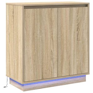 vidaXL Aparador LED Carvalho Sonoma 71 x 34,5 x 75 cm