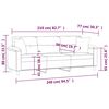 vidaXL Sof&aacute; 3 lugares c/ almofad&otilde;es 210 cm microfibra cinza-escuro