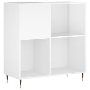 vidaXL Arm&aacute;rio p/ discos 84,5x38x89 cm deriv. madeira branco brilhante