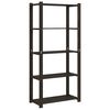 vidaXL Unidade de 5 prateleiras 80x38x170 cm pinho maci&ccedil;o preto