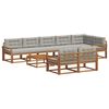 vidaXL Conjunto de Sof&aacute;s para Exterior 9 pcs Natural e Cinzento-Claro
