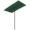vidaXL Guarda-sol de jardim com poste de alum&iacute;nio 180x110 cm verde
