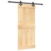 vidaXL Porta Deslizante Natural e Preto 90 x 210 cm