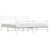 vidaXL Estrutura de cama com cabeceira e p&eacute;s 200x200 cm metal branco