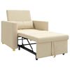 vidaXL Sof&aacute;-camas retr&aacute;til individual Creme 90 x 165 x 87 cm tecido