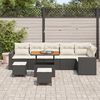 vidaXL Conjunto de Sof&aacute; de Jardim 11 pcs Preto e Creme vime PE