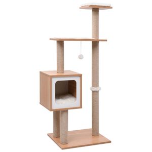 vidaXL &Aacute;rvore para gatos c/ tapete arranhador sisal 123 cm