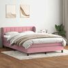 vidaXL Cama com molas/colch&atilde;o 140x220 cm veludo rosa