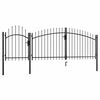 vidaXL Port&atilde;o de jardim Woerden em a&ccedil;o, 1,75 x 4 m, preto