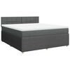 vidaXL Cama com molas/colch&atilde;o 180x200 cm tecido cinzento-escuro