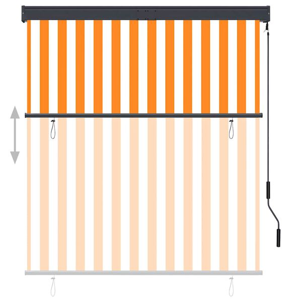 vidaXL Estore de rolo para exterior 140x250 cm branco e laranja