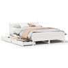 vidaXL Cama sem colch&atilde;o 140x190 cm madeira de pinho maci&ccedil;a branco